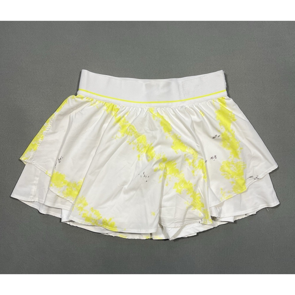 Lululemon Court Rival High-Rise Skirt Featuring A Neon Yellow Tie-dye Pattern 6